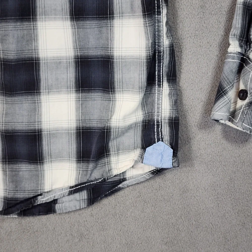 American Rag Cie‎ Button Up Shirts S Men Lot 2 Plaid Blue Black Cowboy Western